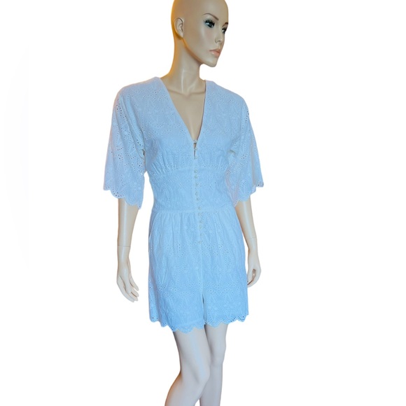 NOTES du Nord Omia Cotton Eyelet Romper Size 34 back zip closure All over eyelet - Picture 4 of 14